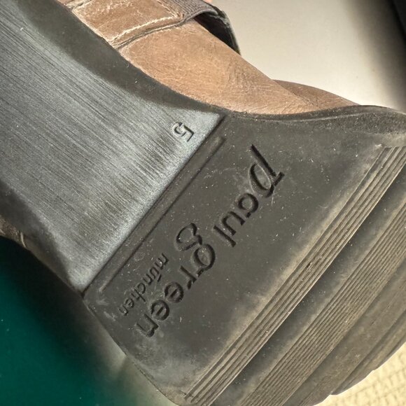 GRAY Austria 5 US7.5 EU 38 PAUL GREEN DAHLIA STACKED HEEL MARY JANE pump +BOX - Picture 8 of 9